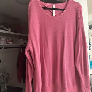 LULUlemon Size 20 waffle open back Women's Pink Sweater. Perfect Condition.
